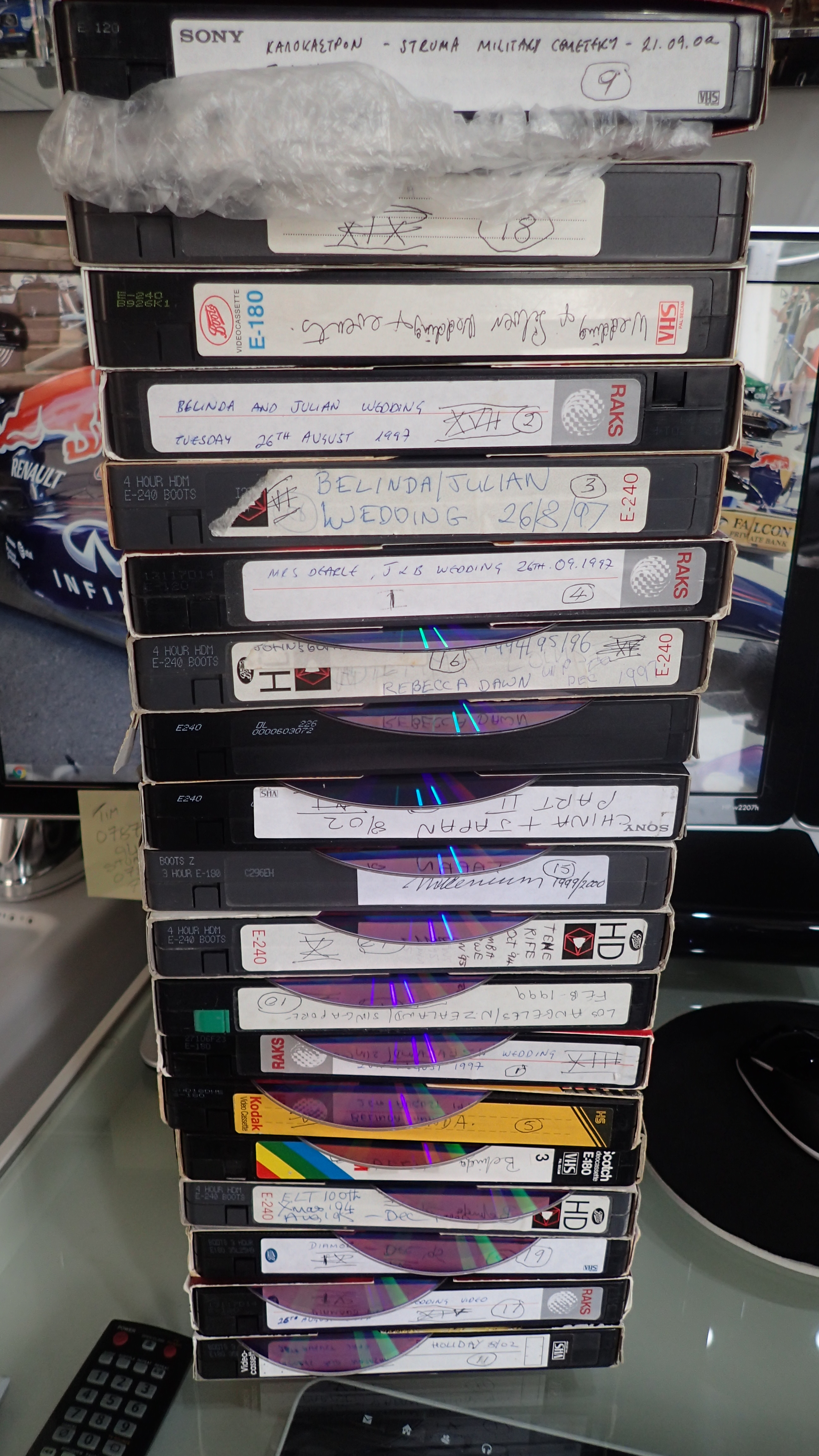 This VHS film Transfer order was 39 Hours of Film Transferred to DVDs